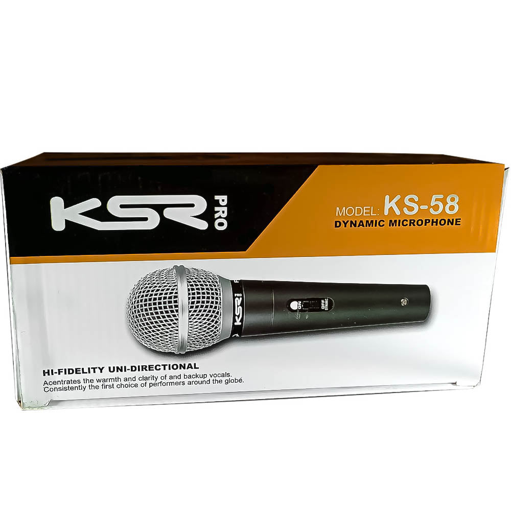 Microfone Proficional KSR KS-58 Ksr Pro Beta + Cabo Cachimbo 4Metros + Bag